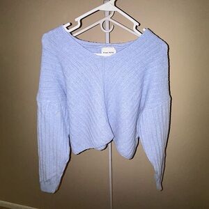 blue cropped sweater